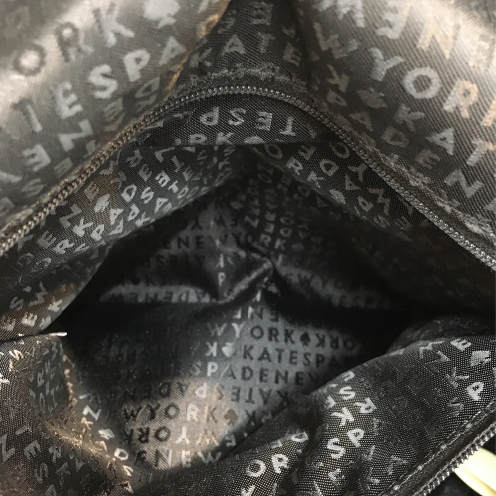 Kate Spade Cow Leather Zipper Backpack Black Gold Classic Preppy - Picture 11 of 15